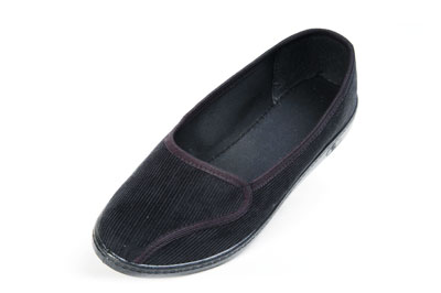 Туфли текстильные (вельвет) девичьи, черные, ПВХ М11в/д Атлантис