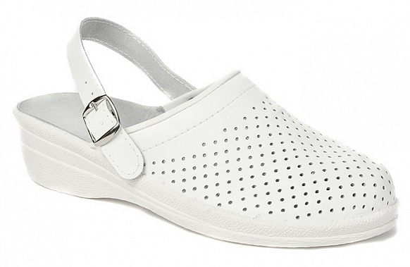 Сабо женские "АЛМИ" (арт.4202-00101) "Маша" ПВХ, белый, с ремешком