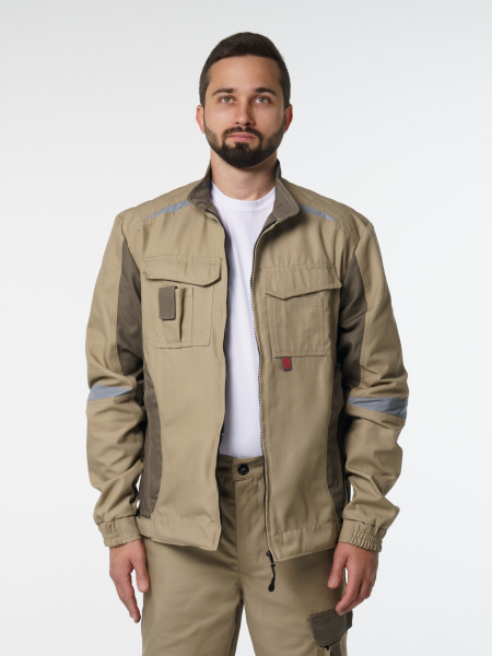 Куртка рабочая мужская №116 цвет бежевый, хаки,  ткань Канвас