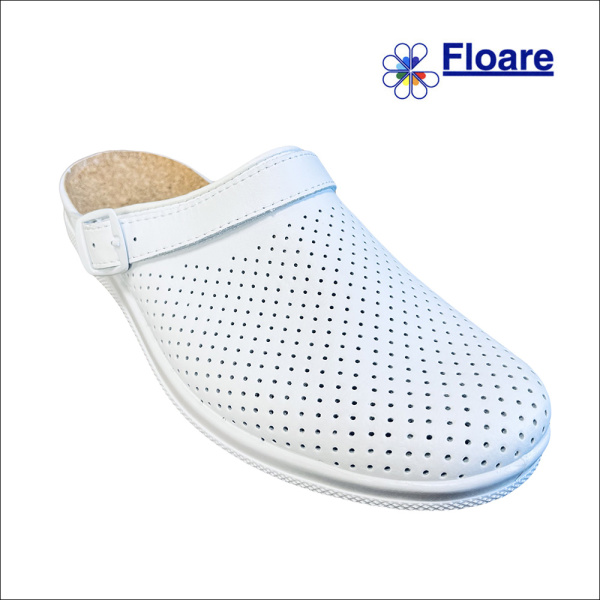 Сабо мужские, белые, арт. 95480108 ИОНЕЛ нат. кожа, стелька пробка,  Молдшуз