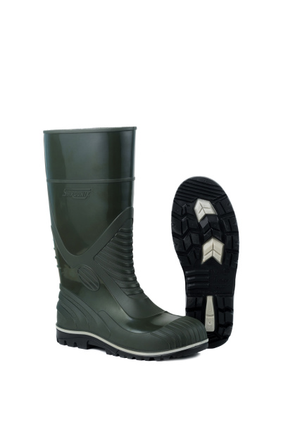 Сапоги ПВХ рабочие мужские "Шахтер" из ПВХ с металлоподноском, арт. 165-07МП, оливковые Sardonix 