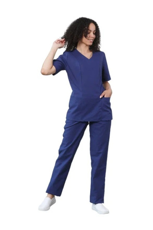 Костюм медицинский женский синий "Роксана", бязь (ЧЗ)