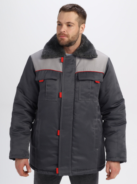 Куртка зимняя Фаворит MILL (тк.Смесовая,210), т.серый/серый (ЧЗ)