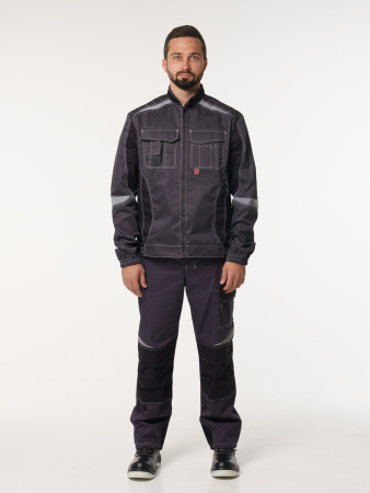 Куртка рабочая мужская №116 серый с черный