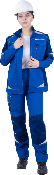 Куртка женская ТУРБО SAFETY летняя от механических воздействий и ОПЗ, василек-синий