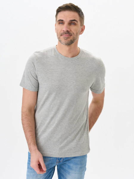 Футболки МУЖСКИЕ трикотажные (состав: 100% х/б); плотность 180 гр/м² (Меланж темно-серый)