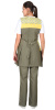 Комплект "ГАЛАТЕЯ" женский: фартук, брюки оливковый с желтым (ЧЗ)