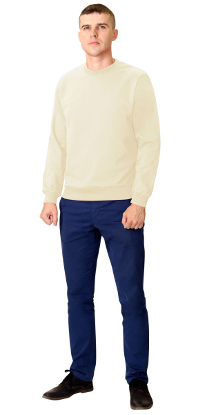 Толстовка-футер дл. рукава молочная, рукав с манжетом, пл.240 г/кв.м.