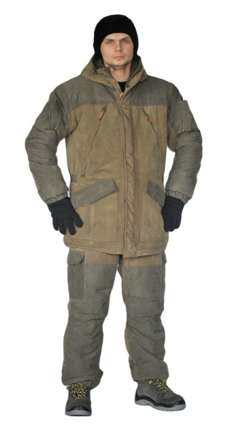 Костюм зимний «ГЕРКОН» куртка/брюки, цвет: св.хаки/т.хаки, ткань: Финляндия КОС432-579  (ЧЗ)