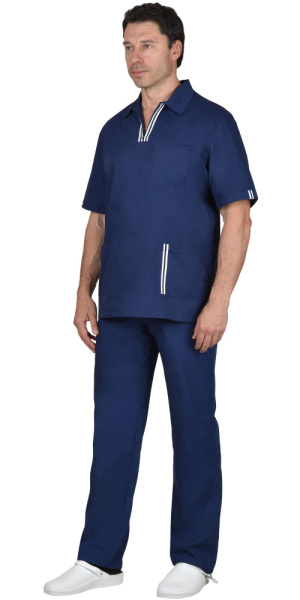 Костюм "ВИКТОР" мужской: куртка, брюки, тёмно-синий (ЧЗ)