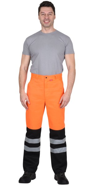 Костюм "Магистраль-Люкс": куртка, брюки оранж. с чёрным и СОП (ЧЗ)