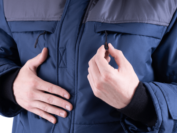 Куртка ШАТЛ зимняя т.синий-серый КУР 902 Таслан, пл. 110 г/м² (ЧЗ)