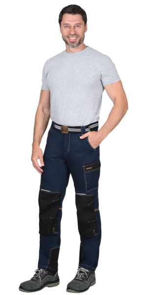 Брюки "ШАТЛ-РОСС" с ремнем синие с черным (ЧЗ)