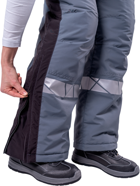Брюки женские ХАЙ-ТЕК SAFETY зимние, серый-черный Брю 231 Наутика, пл. 125 г/м² ФСС