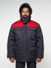 Куртка мужская зимняя Кур703 ткань Твил, цвет темно-серый с красным