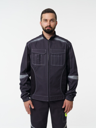 Куртка рабочая мужская №116 серый с черный