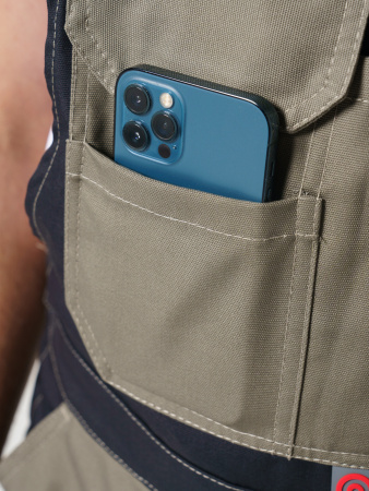 Полукомбинезон рабочий мужской №116 хаки, черный, СОП, ткань Канвас