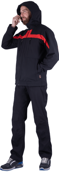 Куртка СОФТШЕЛЛ, черный-красный (ЧЗ)