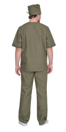 Костюм "Реал" мужской: куртка, брюки, колпак оливковый с хаки (ЧЗ)