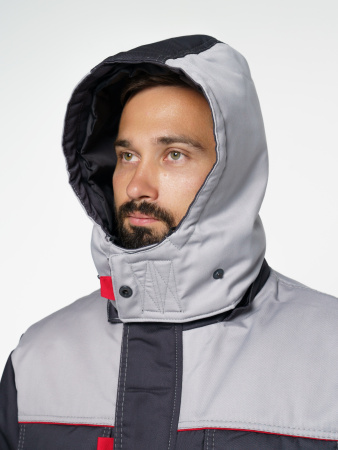 Костюм "Фаворит" зимний: куртка дл., брюки тёмно-серый с серым