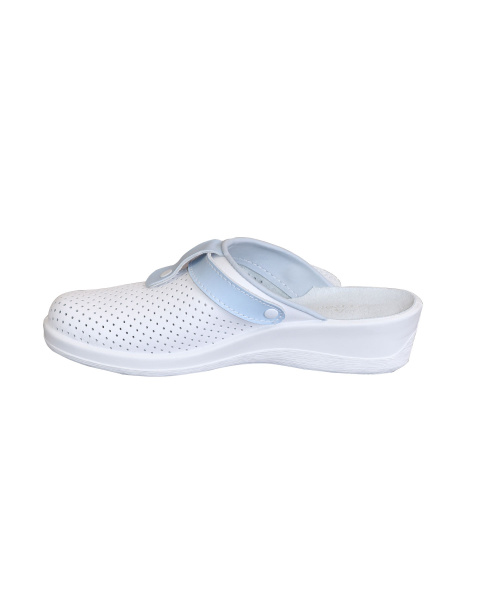 Сабо женские белые с голубым арт. 69630108/06 ЛЕРА нат. кожа, натур. стелька Молдшуз