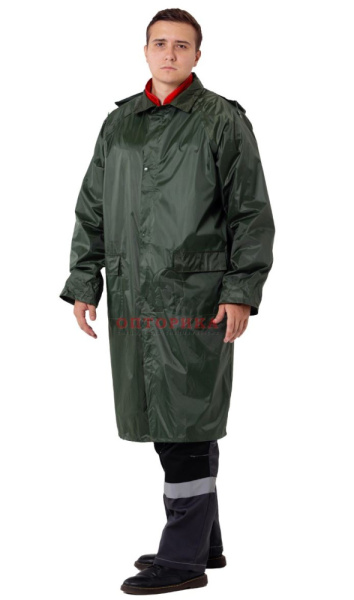 Плащ "РосМарка" нейлоновый с ПВХ влагозащитный, зеленый