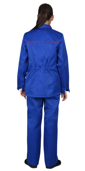 Костюм "ЗОЛУШКА" женский: куртка, брюки васильковый с красным кантом (ЧЗ)