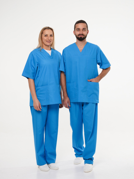 Куртка рабочая универсальная №104 (блуза) голубой, ткань ТИСИ