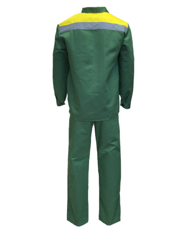Костюм "Стандарт" с СОП летний: куртка, брюки зелёный с жёлтым (ЭталонЦентр)