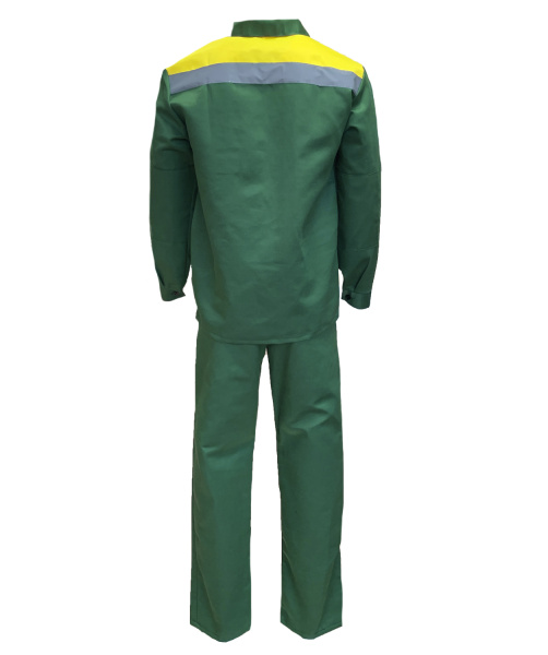 Костюм "Стандарт" с СОП летний: куртка, брюки зелёный с жёлтым (ЭталонЦентр)