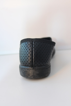 Туфли женские перфорация, черные (искус. кожа, ПВХ) женские М11Пч Атлантис