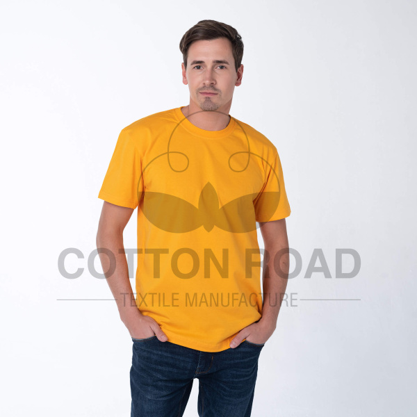 Футболки МУЖСКИЕ трикотажные (состав: 100% х/б); плотность 180 гр/м² (14-1159) (Желтый)