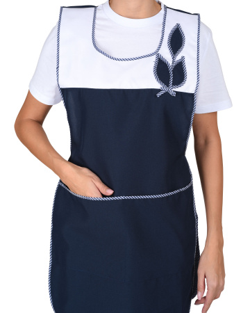 Фартук-сарафан "ВЕСНА" синий с белым